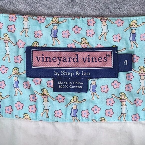 VINEYARD VINES A-Line Faux Wrap Skirt Patchwork Turtles Lighthouse Preppy Size 4 - Picture 7 of 7